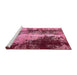 Sideview of Machine Washable Abstract Hot Pink Rug, wshabs757