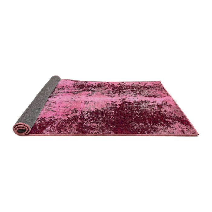 Sideview of Abstract Hot Pink Oriental Rug, abs757