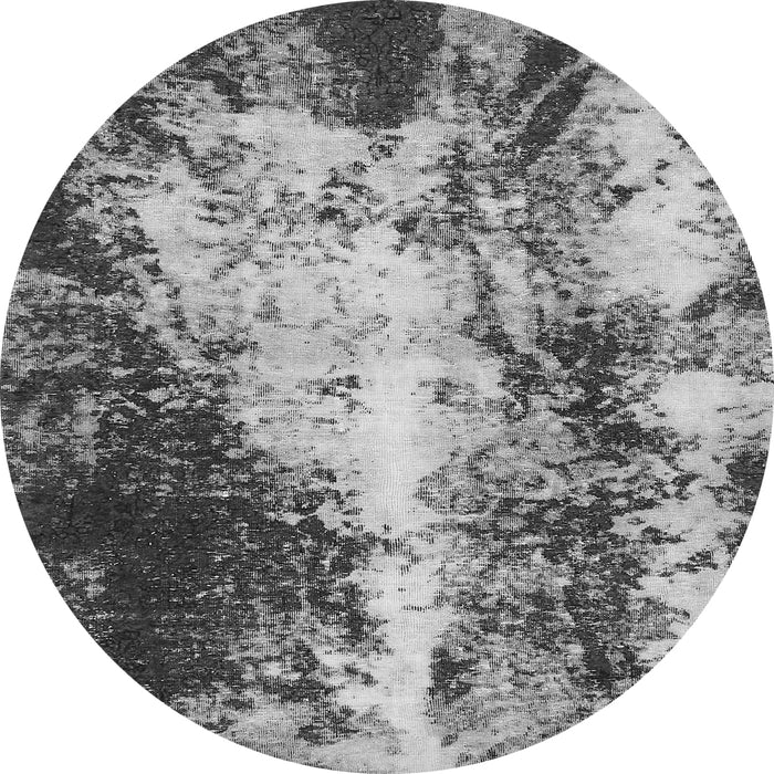 Round Machine Washable Oriental Gray Traditional Rug, wshabs757gry