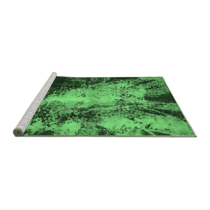 Sideview of Machine Washable Oriental Emerald Green Traditional Area Rugs, wshabs757emgrn