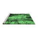 Sideview of Machine Washable Oriental Emerald Green Traditional Area Rugs, wshabs757emgrn