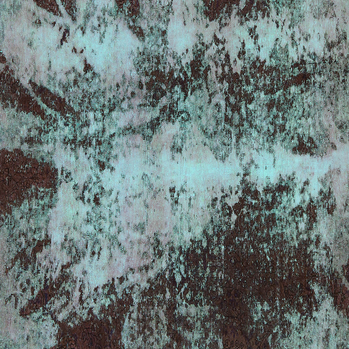 Square Machine Washable Oriental Turquoise Traditional Area Rugs, wshabs757turq