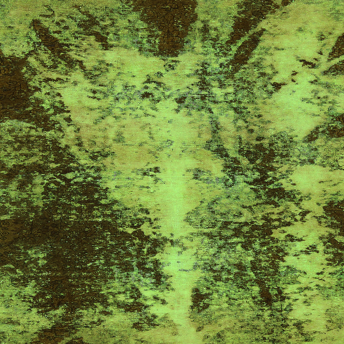 Square Machine Washable Oriental Green Traditional Area Rugs, wshabs757grn