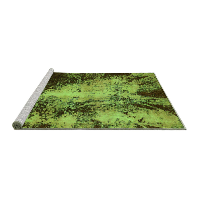 Sideview of Machine Washable Oriental Green Traditional Area Rugs, wshabs757grn