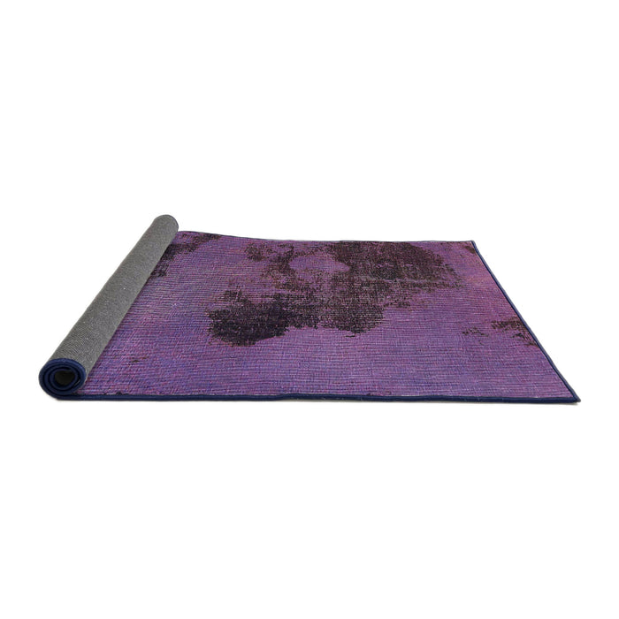 Sideview of Abstract Lilac Purple Modern Rug, abs758