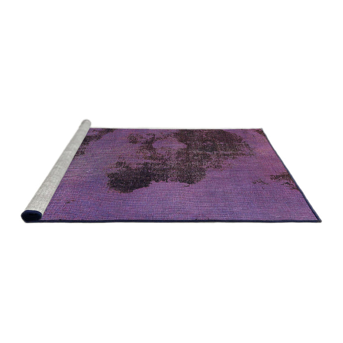 Sideview of Machine Washable Abstract Lilac Purple Rug, wshabs758