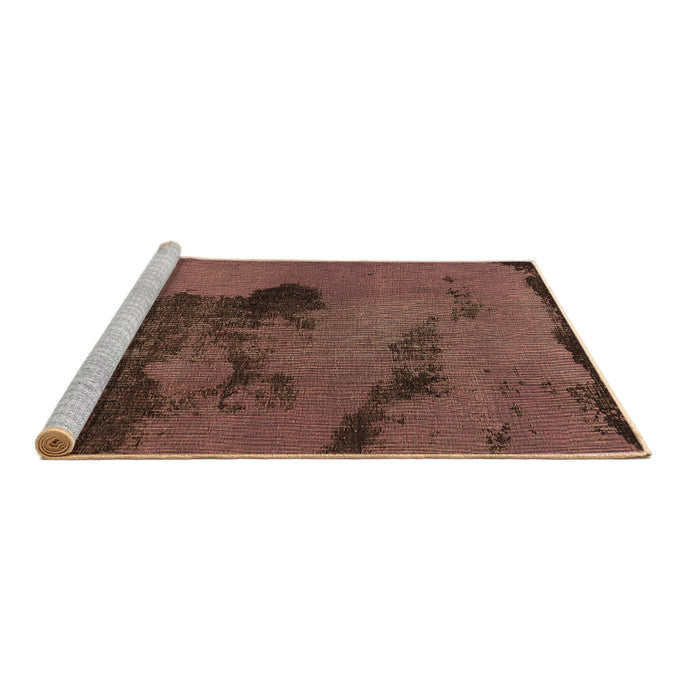Sideview of Machine Washable Abstract Brown Modern Rug, wshabs758brn