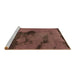 Sideview of Machine Washable Abstract Brown Modern Rug, wshabs758brn