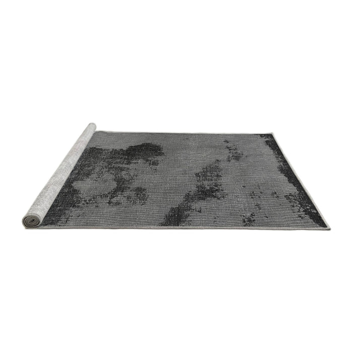 Sideview of Machine Washable Abstract Gray Modern Rug, wshabs758gry