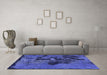 Machine Washable Abstract Blue Modern Rug in a Living Room, wshabs758blu