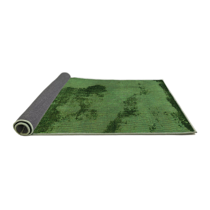 Sideview of Abstract Green Modern Rug, abs758grn