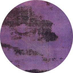 Round Abstract Lilac Purple Modern Rug, abs758