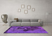 Machine Washable Abstract Purple Modern Area Rugs in a Living Room, wshabs758pur