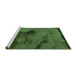 Sideview of Machine Washable Abstract Green Modern Area Rugs, wshabs758grn