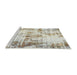 Sideview of Machine Washable Abstract Dark Almond Brown Rug, wshabs759