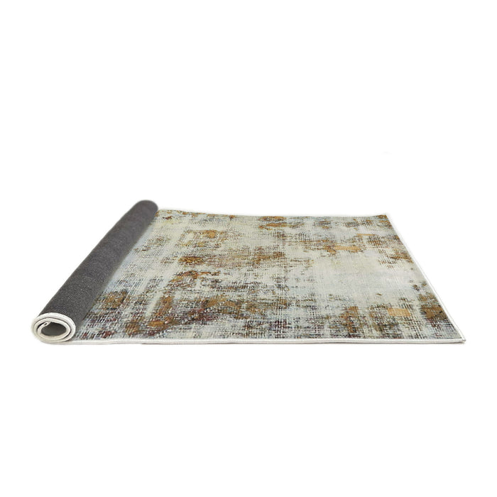 Sideview of Abstract Dark Almond Brown Modern Rug, abs759