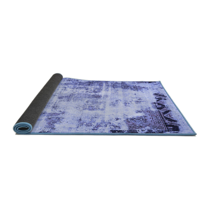 Sideview of Abstract Blue Modern Rug, abs759blu