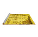 Sideview of Machine Washable Abstract Yellow Modern Rug, wshabs759yw