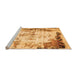 Sideview of Machine Washable Abstract Orange Modern Area Rugs, wshabs759org