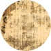 Round Abstract Brown Modern Rug, abs759brn