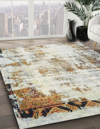 Abstract Dark Almond Brown Modern Rug, abs759