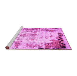 Sideview of Machine Washable Abstract Pink Modern Rug, wshabs759pnk