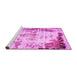 Sideview of Machine Washable Abstract Pink Modern Rug, wshabs759pnk