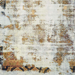 Square Machine Washable Abstract Dark Almond Brown Rug, wshabs759