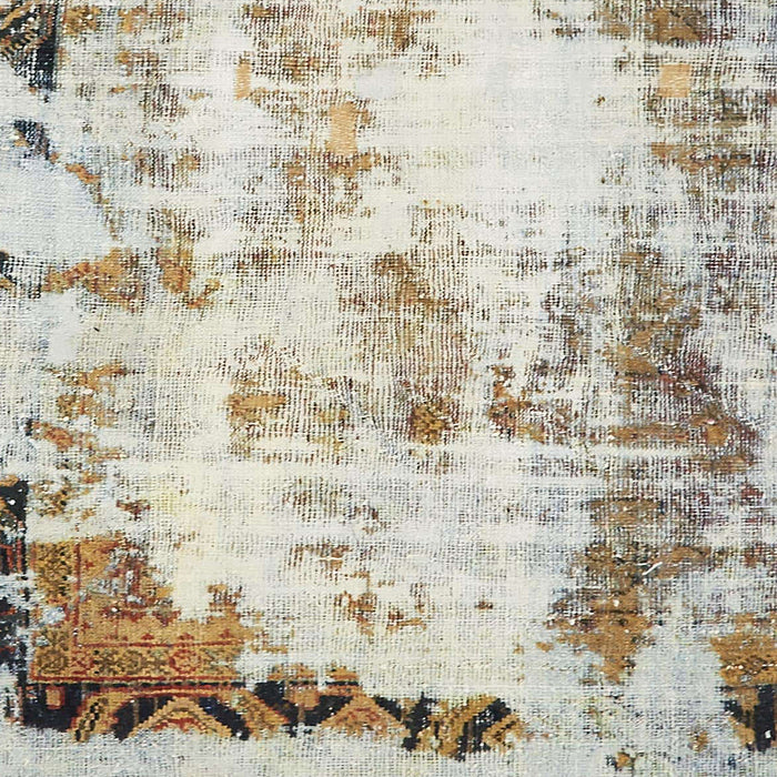 Square Machine Washable Abstract Dark Almond Brown Rug, wshabs759