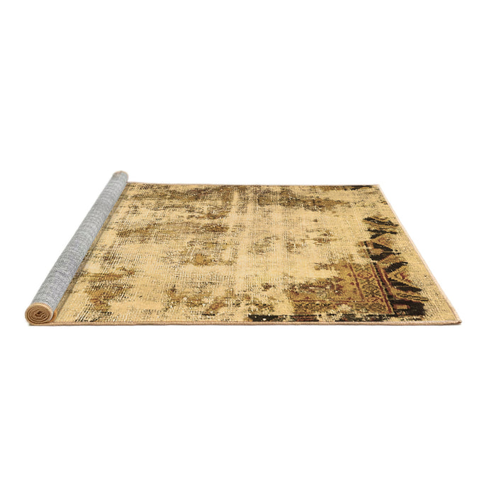 Sideview of Machine Washable Abstract Brown Modern Rug, wshabs759brn