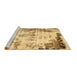 Sideview of Machine Washable Abstract Brown Modern Rug, wshabs759brn