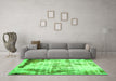 Machine Washable Abstract Green Modern Area Rugs in a Living Room,, wshabs759grn