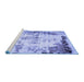 Sideview of Machine Washable Abstract Blue Modern Rug, wshabs759blu