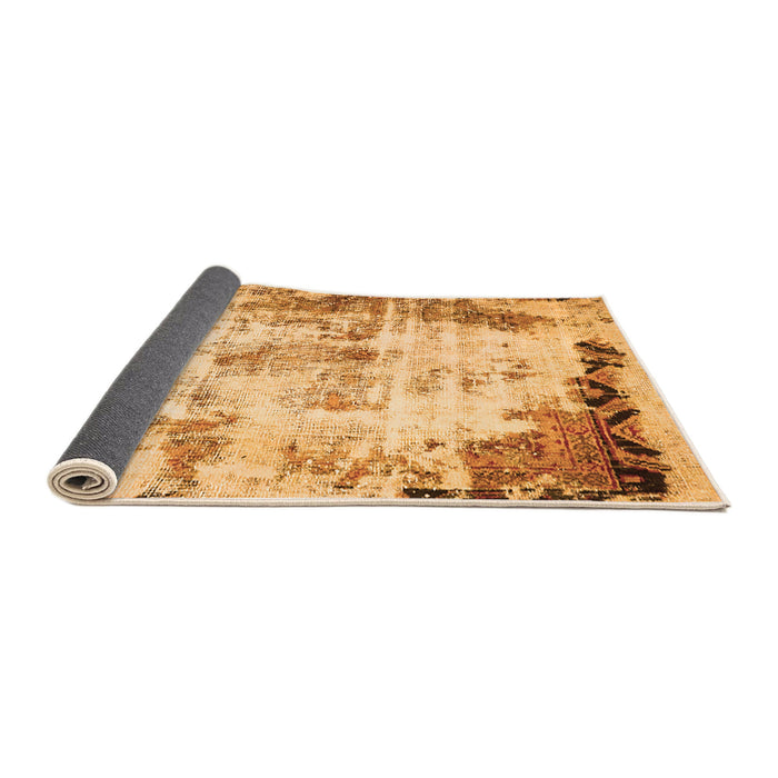 Sideview of Abstract Orange Modern Rug, abs759org