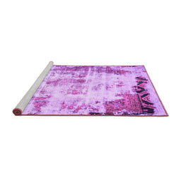 Sideview of Machine Washable Abstract Purple Modern Area Rugs, wshabs759pur