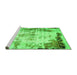 Sideview of Machine Washable Abstract Green Modern Area Rugs, wshabs759grn