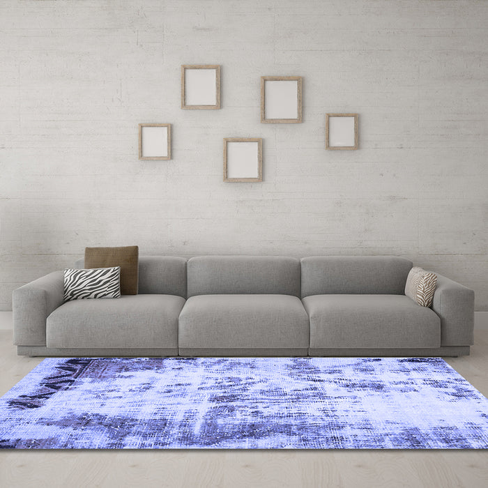 Machine Washable Abstract Blue Modern Rug in a Living Room, wshabs759blu