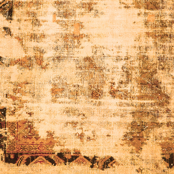 Square Machine Washable Abstract Orange Modern Area Rugs, wshabs759org