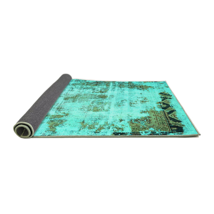Sideview of Abstract Turquoise Modern Rug, abs759turq
