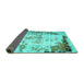 Sideview of Abstract Turquoise Modern Rug, abs759turq