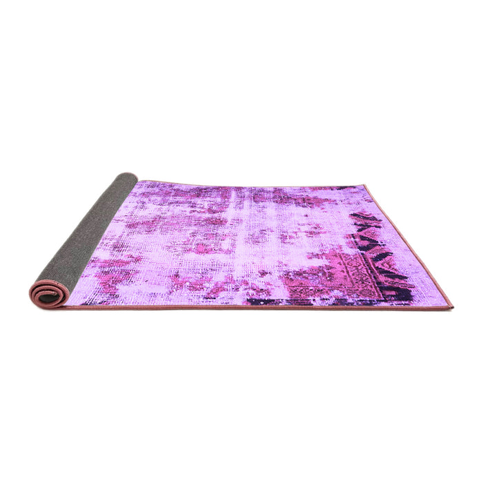Sideview of Abstract Purple Modern Rug, abs759pur