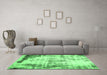 Machine Washable Abstract Emerald Green Modern Area Rugs in a Living Room,, wshabs759emgrn