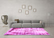 Machine Washable Abstract Pink Modern Rug in a Living Room, wshabs759pnk