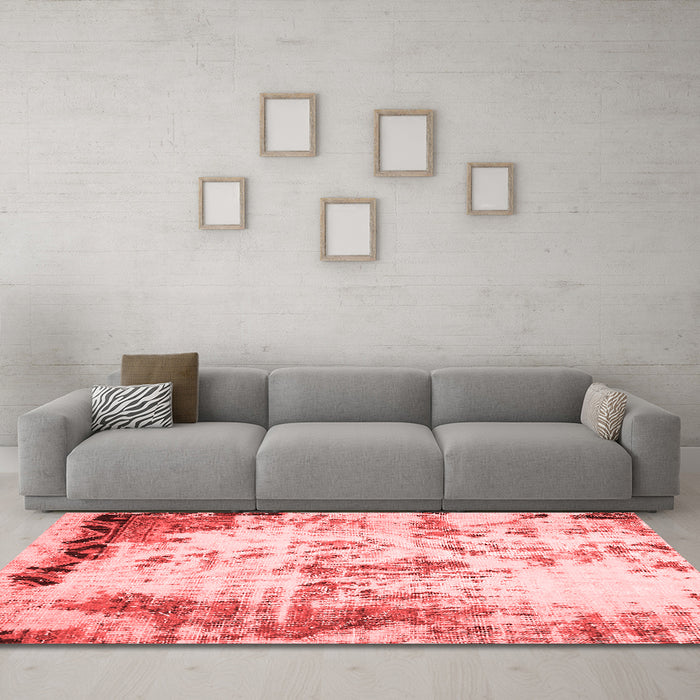 Modern Red Washable Rugs
