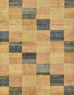 Abstract Orange Checkered Rug, abs75