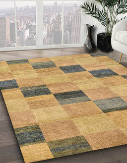 Machine Washable Abstract Orange Rug in a Family Room, wshabs75