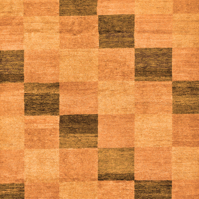 Machine Washable Checkered Orange Modern Area Rugs, wshabs75org