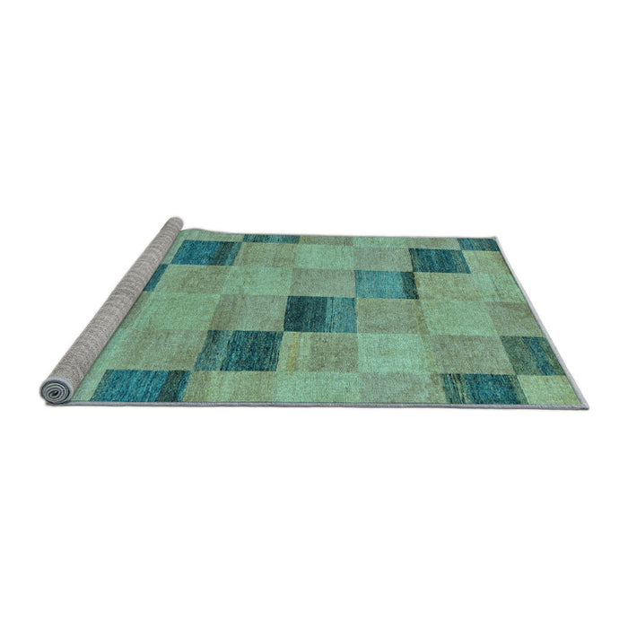 Sideview of Machine Washable Checkered Light Blue Modern Rug, wshabs75lblu