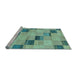 Sideview of Machine Washable Checkered Light Blue Modern Rug, wshabs75lblu