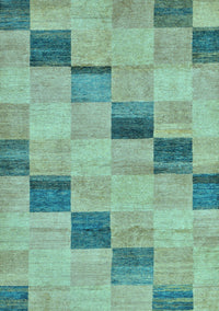 Checkered Light Blue Modern Rug, abs75lblu